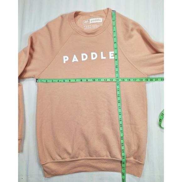mi. paddle Peach Raglan Sleeve Graphic Pullover Sweatshirt ladies Medium - Picture 4 of 5